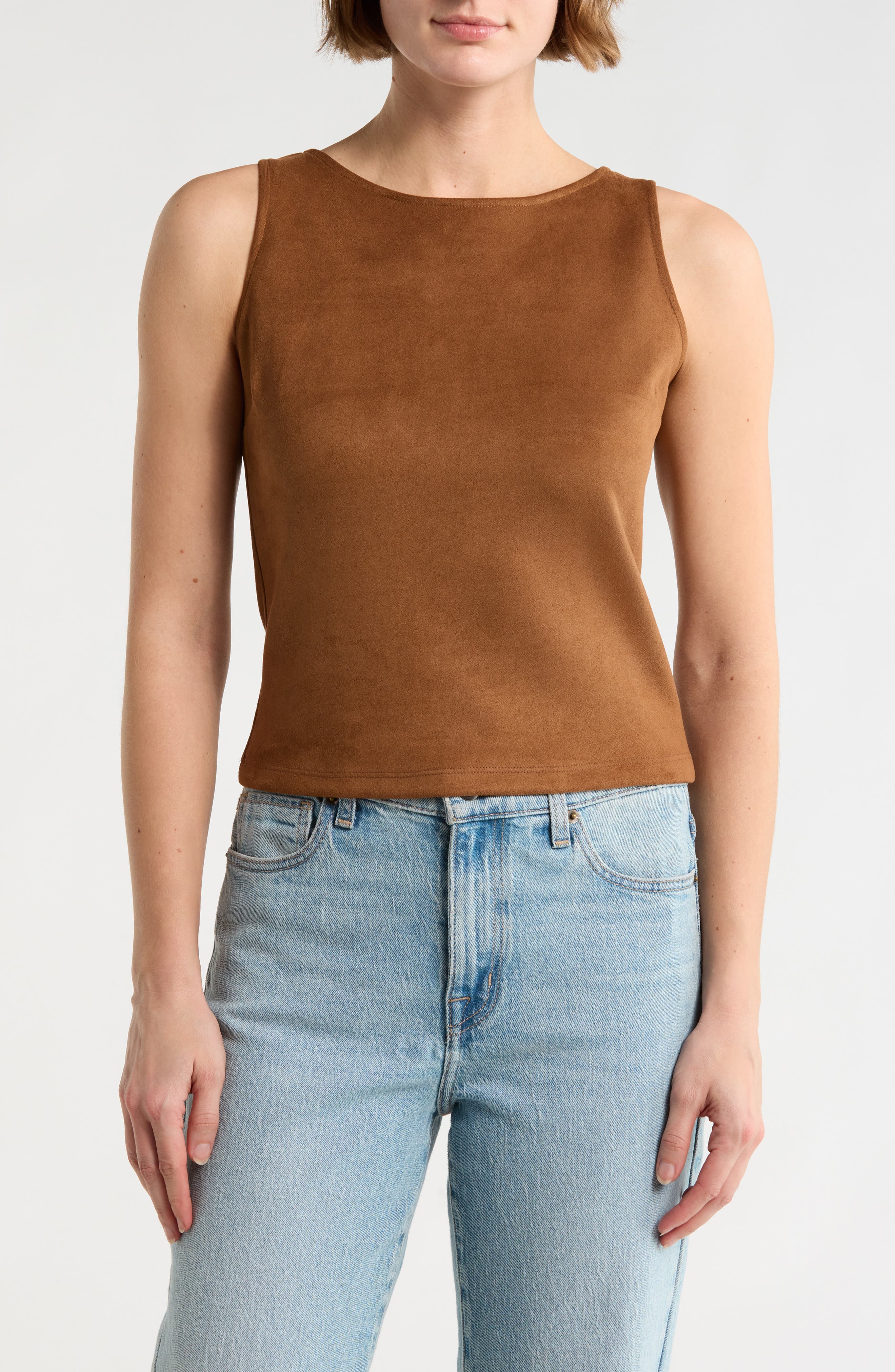 Faux Suede Sleeveless Top - image 3