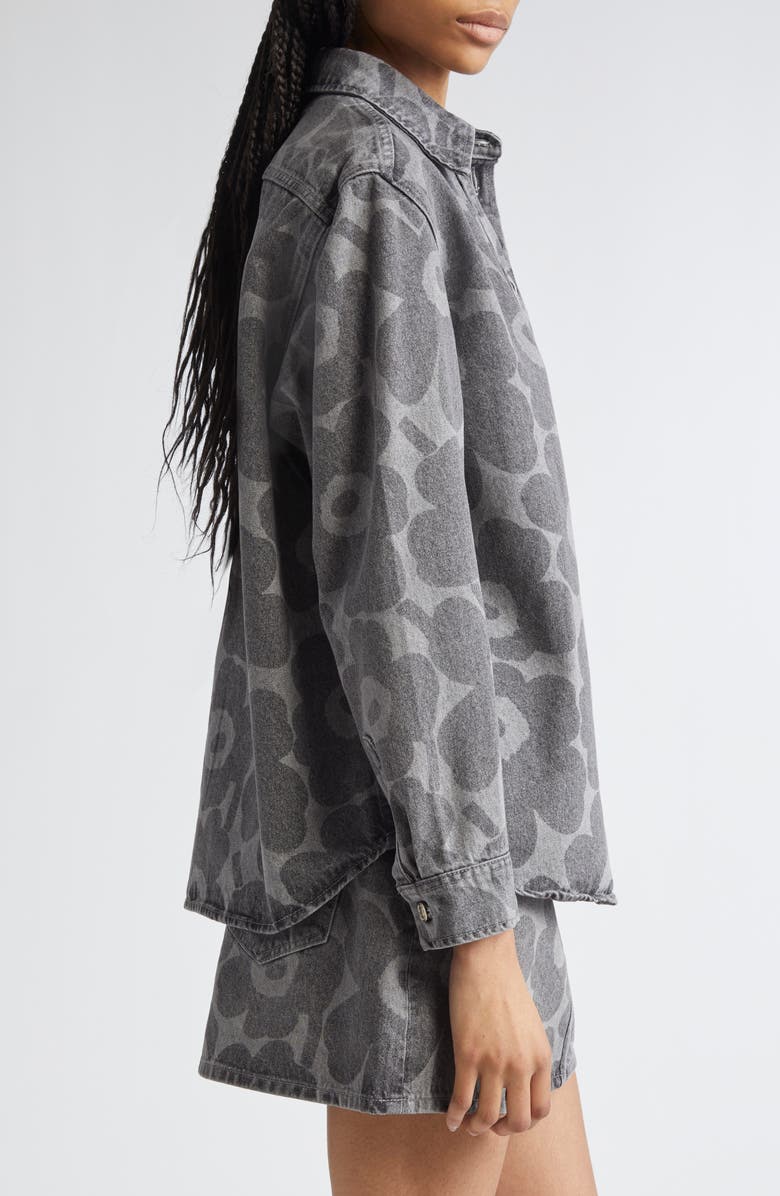 Marimekko Maridenim Vaihe Unikko Denim Shirt, Alternate, color, Light Grey