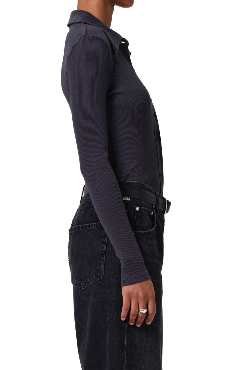 Citizens of Humanity Gila Rib Knit Button-Up Shirt, Alternate, color,