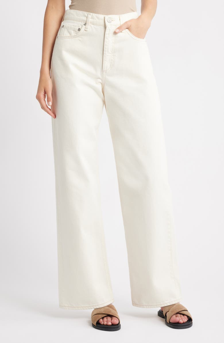 rag & bone Shea High Waist Relaxed Straight Leg Jeans, Main, color, Ecru