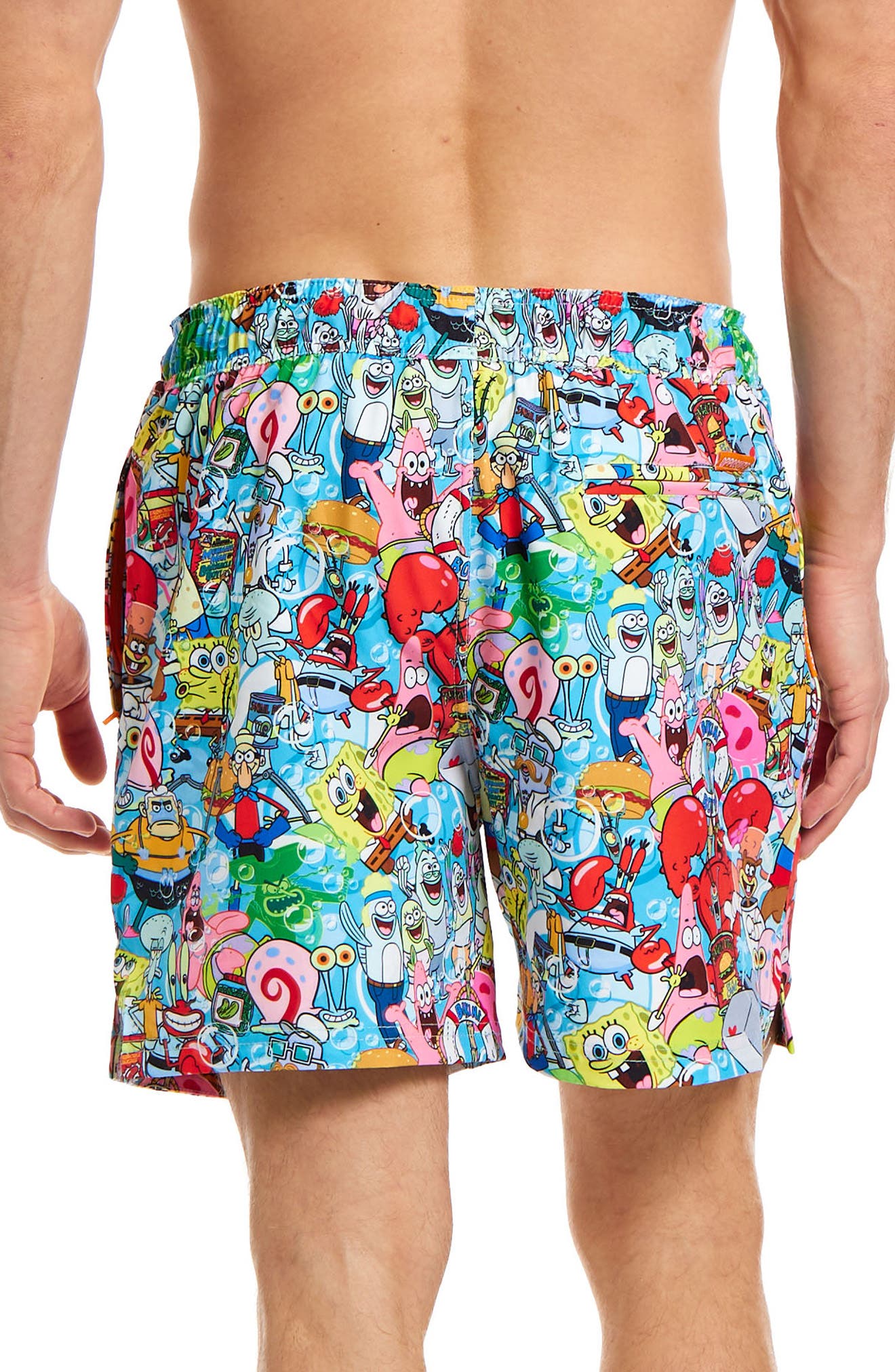SpongeBob Frenzy Stretch Swim Trunks (Men) | Nordstrom