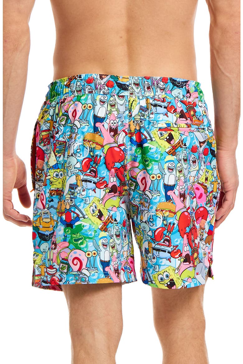 SpongeBob Frenzy Stretch Swim Trunks, Alternate, color, MISCELLANEOUS