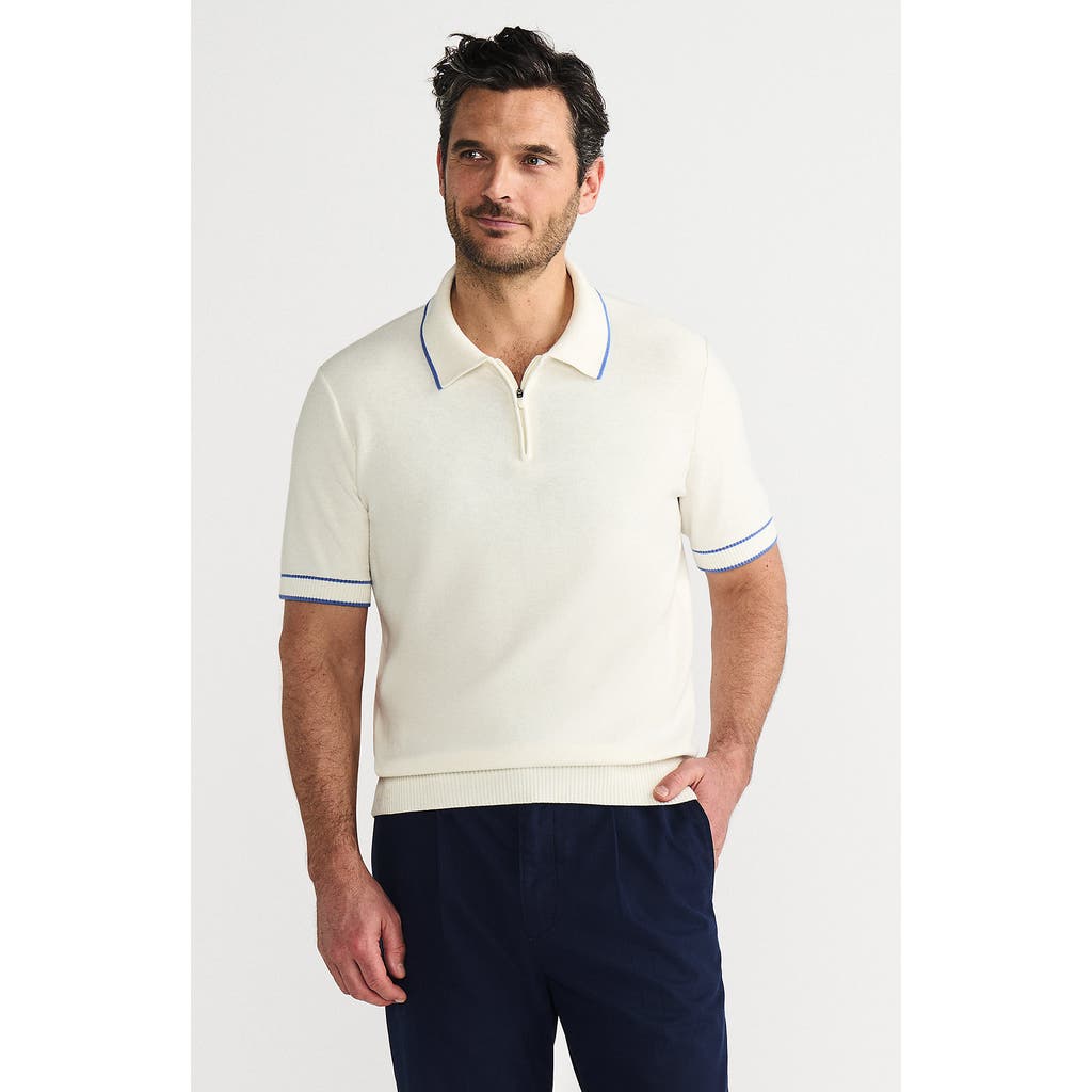 LANDS' END LANDS' END SHORT SLEEVE COOLING ZIP SWEATER POLO