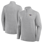 FANATICS Men's Fanatics Heather Gray Baltimore Ravens Clutch Quarter-Zip Pullover