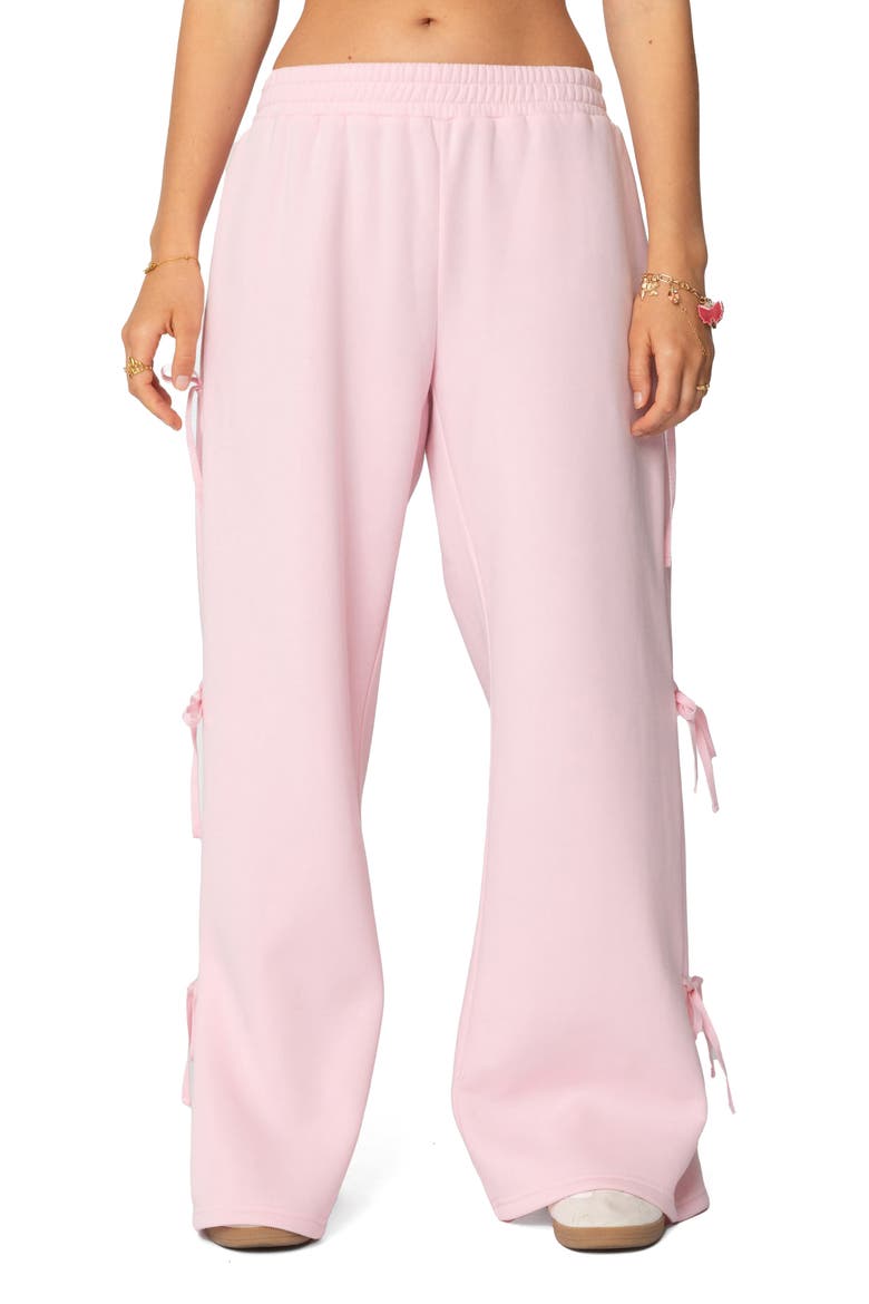 Claudette Bow Wide Leg Sweatpants, Main, color, PINK