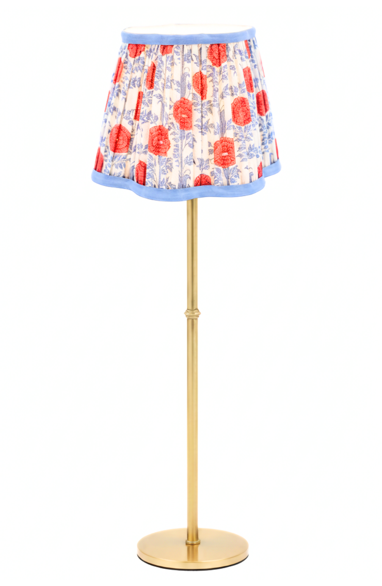 Inner Child 8" Pleated Scalloped Flower Lampshade, Alternate, color, Araminta Red