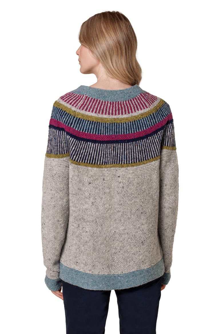 Statement Donegal Wool Sweater, Alternate, color, Pebble