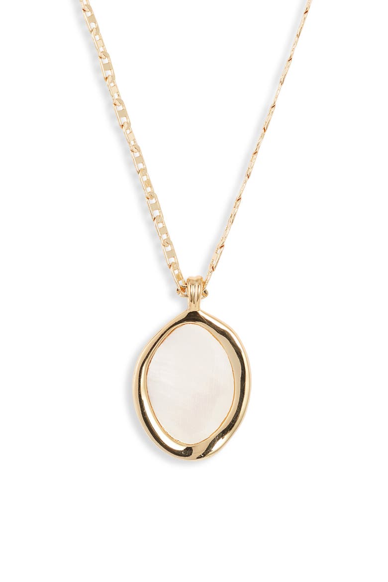 Isla Mother of Pearl Pendant Necklace, Main, color, HIGH POLISH GOLD