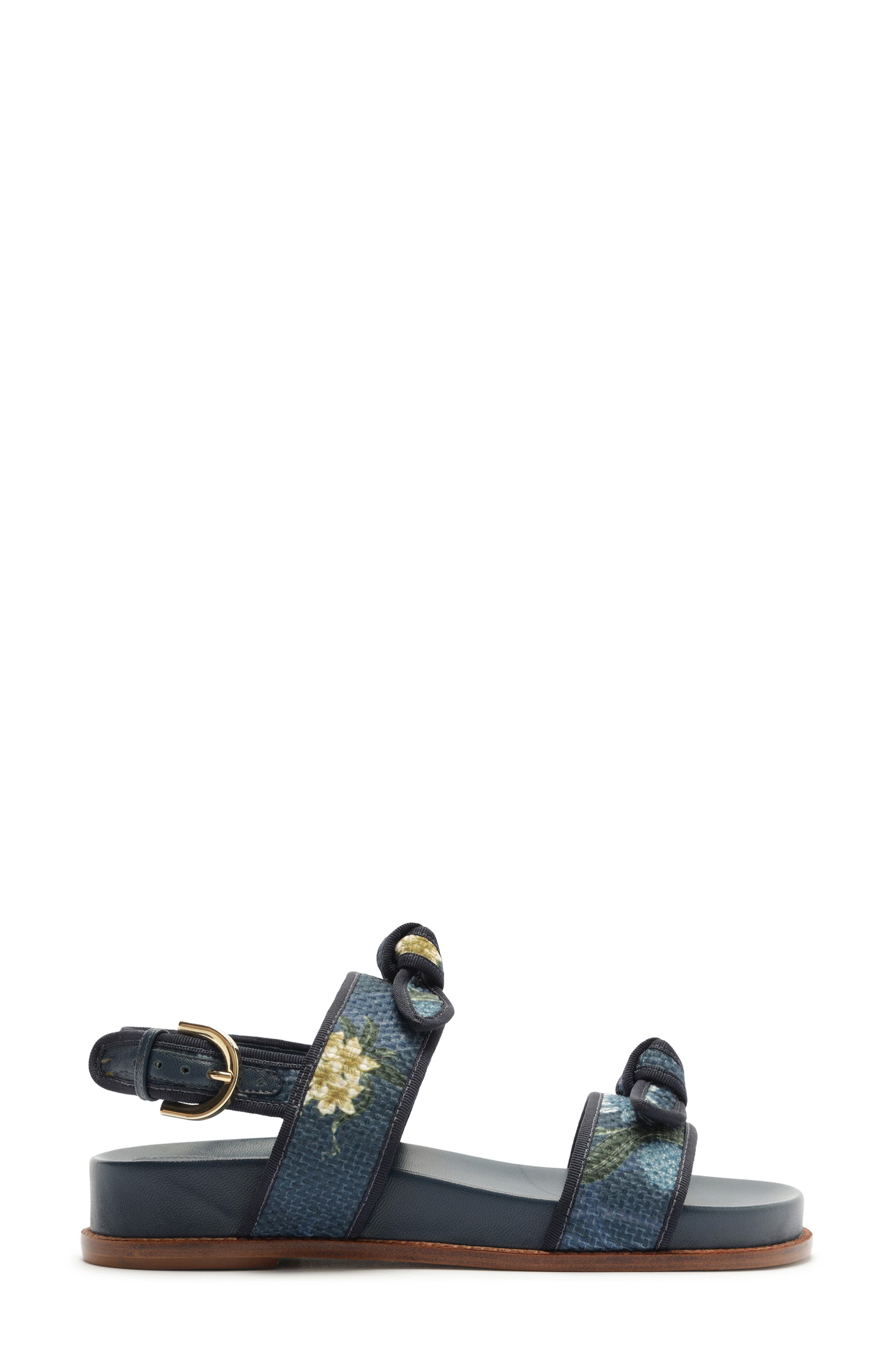 Alexandre Birman x Agua by Agua Bendita Grosgrain Raffia Sport Sandal, Alternate, color, Laguna Blue/ Blue