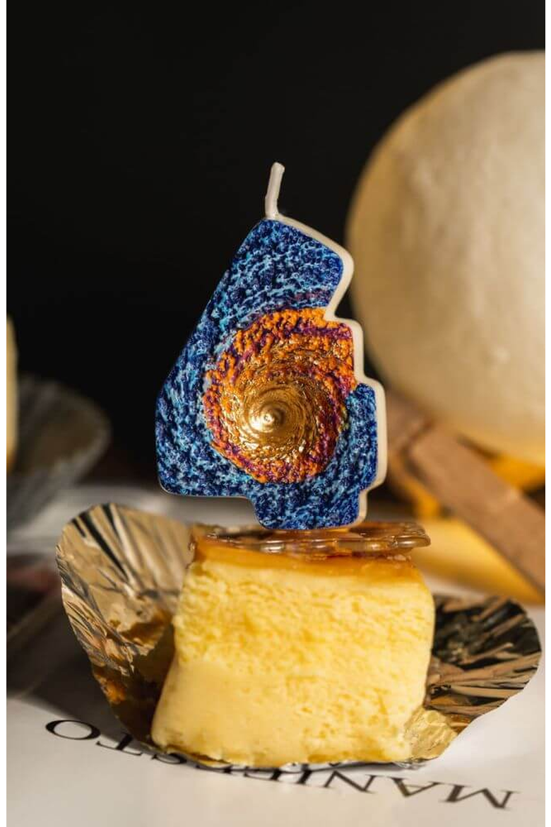 Galaxy Black Hole Number Candle, Alternate, color, Number 4