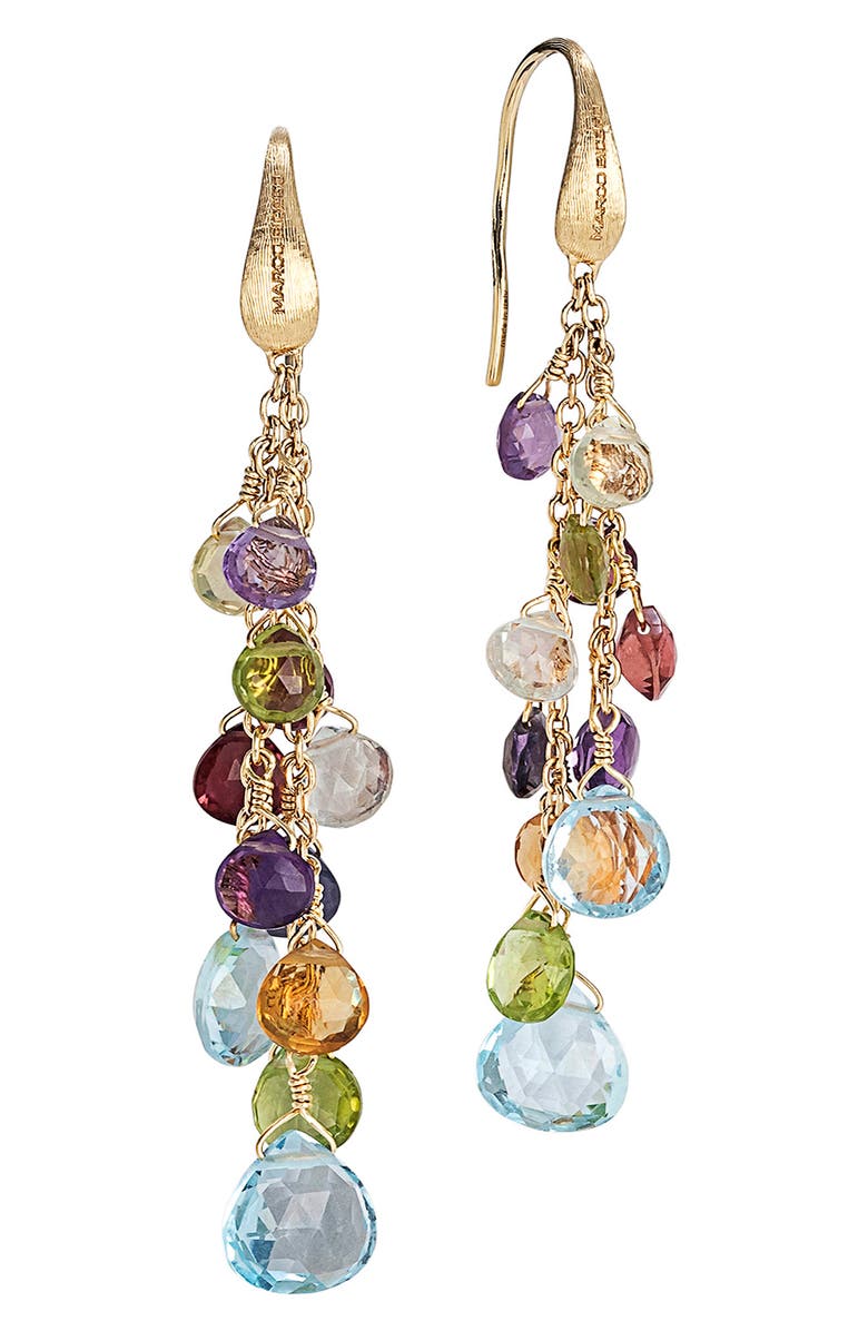 Marco Bicego Paradise 18K Yellow Gold Semiprecious Stones Multistrand Earrings, Main, color, Yellow Gold