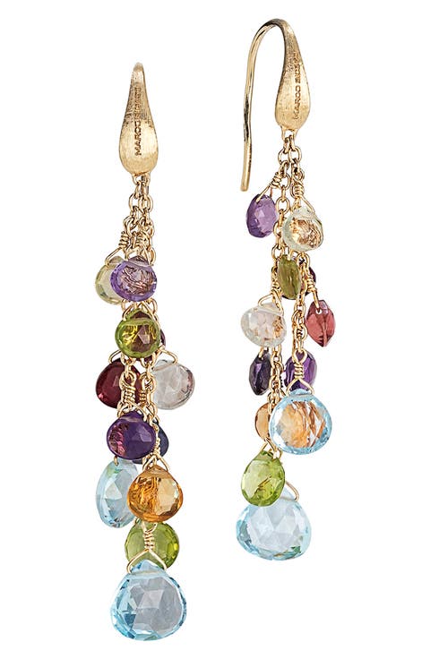 Paradise 18K Yellow Gold Semiprecious Stones Multistrand Earrings