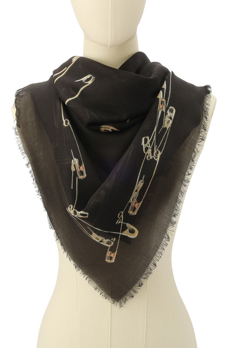 AllSaints Cora Square Scarf, Alternate, color, Black