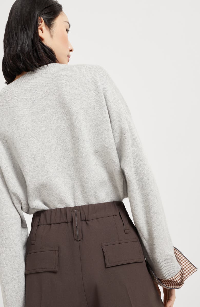 Brunello Cucinelli Formal shorts with monili, Alternate, color, Cocoa