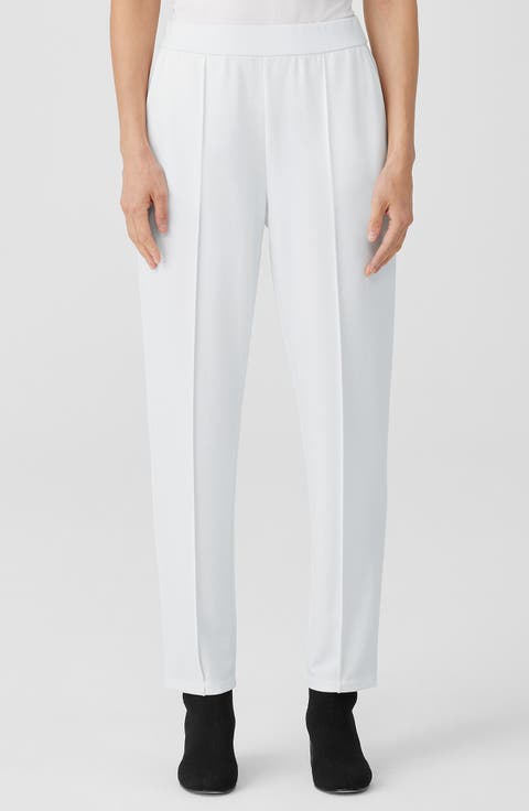 Pintuck Pleat Tapered Ankle Pants
