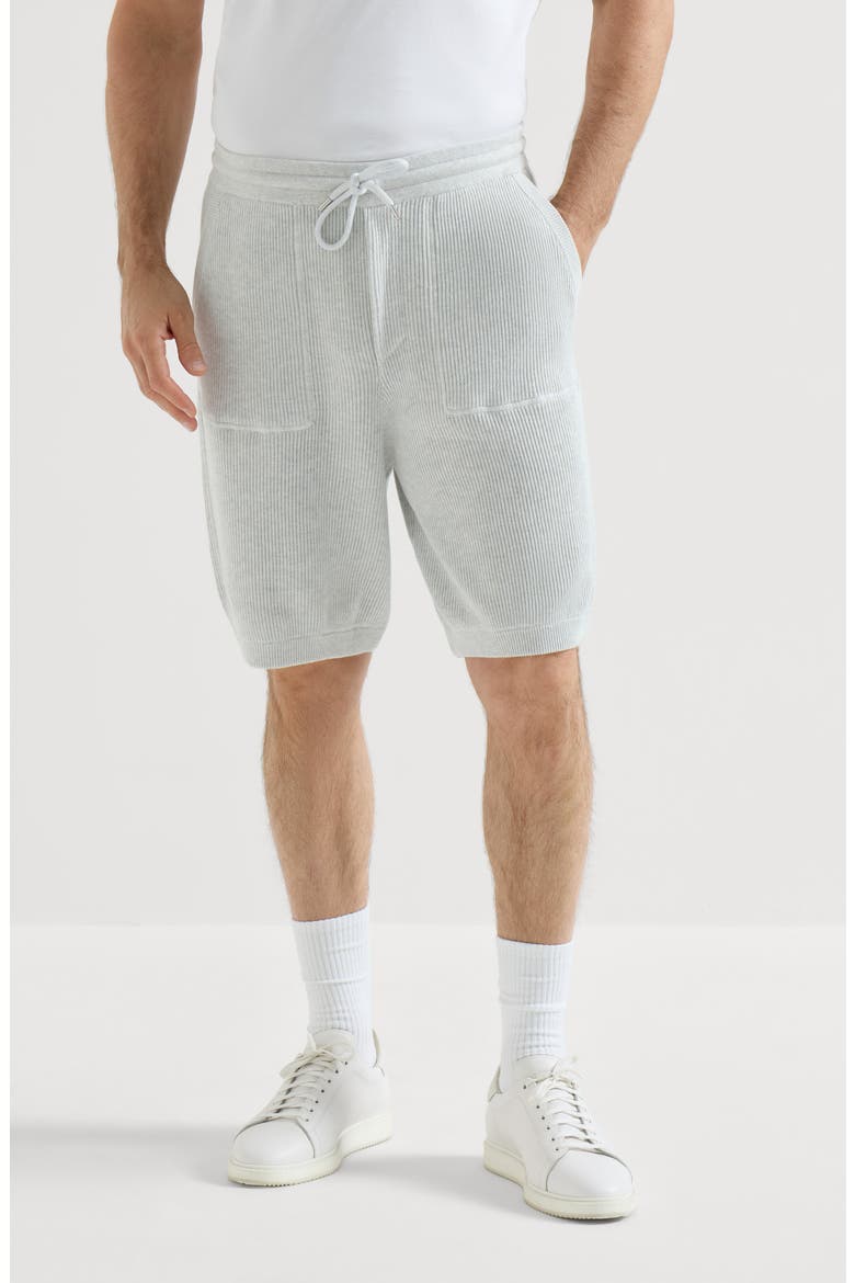 Knitted Bermuda shorts, Main, color, Fog