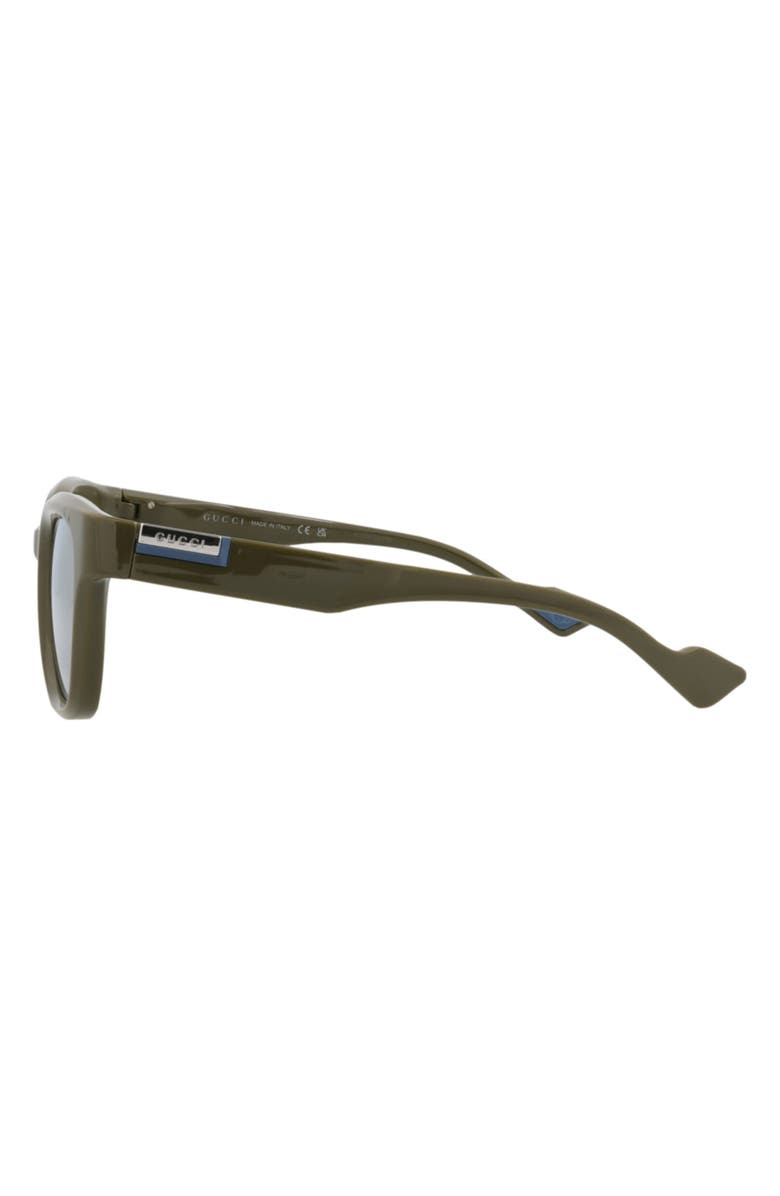 Gucci 53mm Square Sunglasses, Alternate, color, Green Green Gold