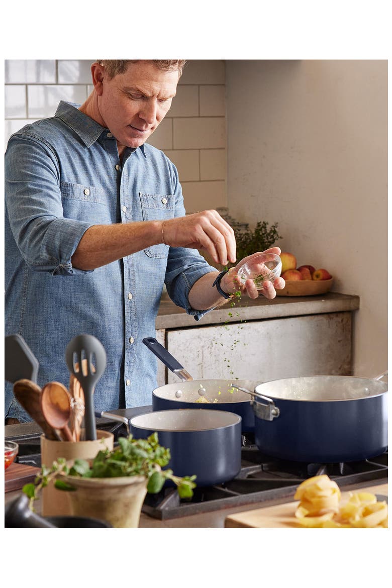 Bobby Flay Professional 10-Piece Ceramic Nonstick Cookware Set, Alternate, color, OXFORD BLUE