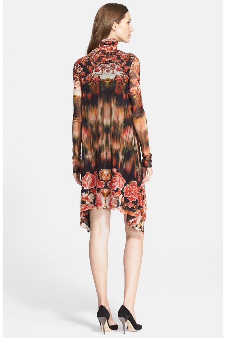Jean Paul Gaultier Print Turtleneck Tulle Trapeze Dress (Nordstrom Exclusive), Alternate, color, LIMA