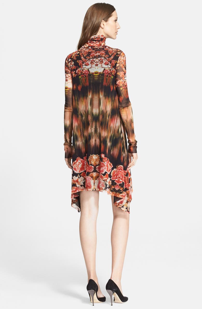 Fuzzi Jean Paul Gaultier Print Turtleneck Tulle Trapeze Dress, Alternate, color,