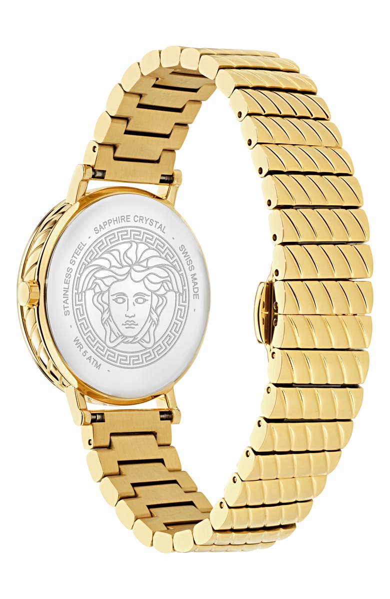 Versace Delphinus Bracelet Watch, 35mm, Alternate, color, Ip Yellow Gold