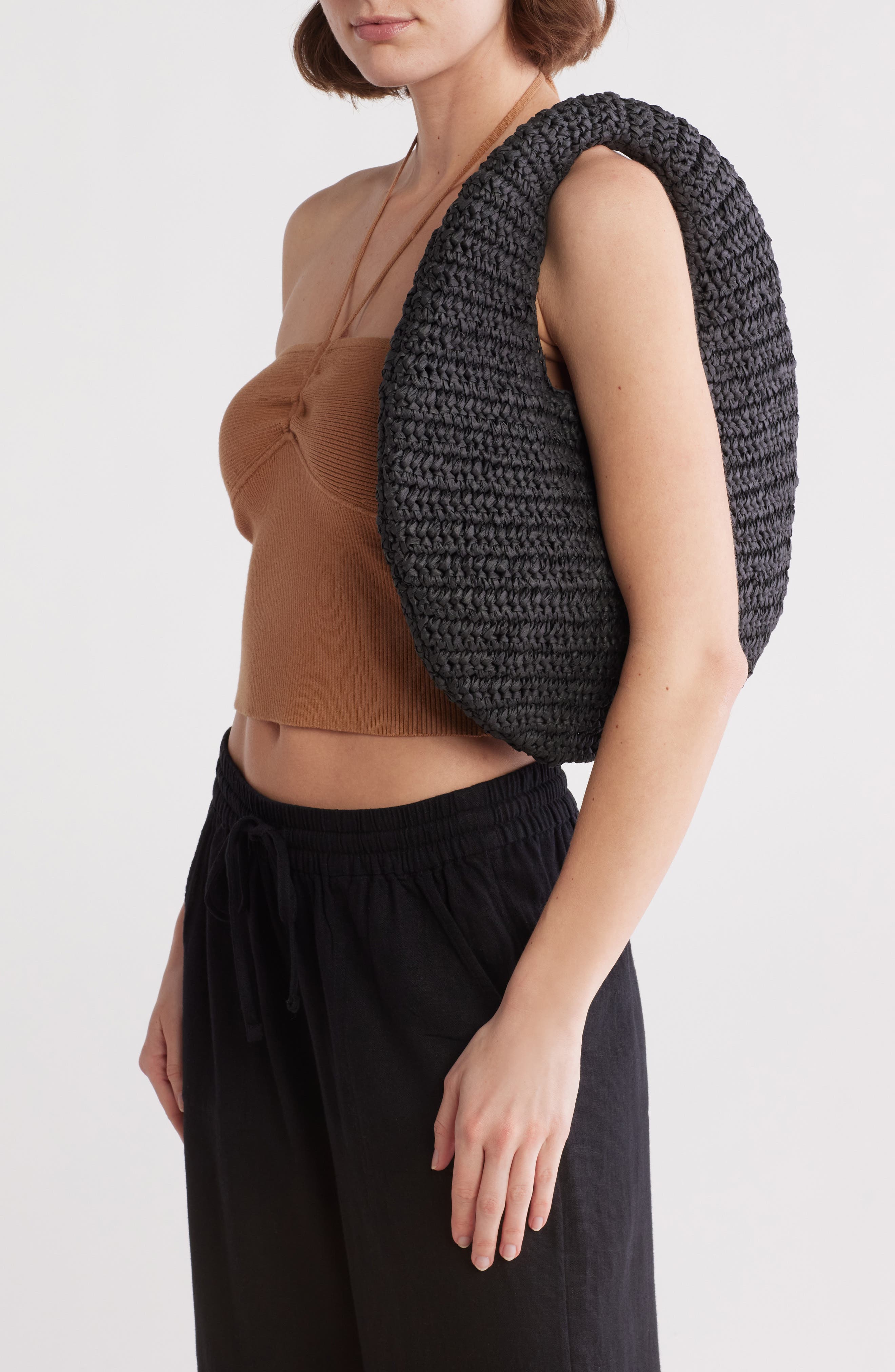 BCBG Slouchy Strap Hobo Bag, Alternate, color, Black