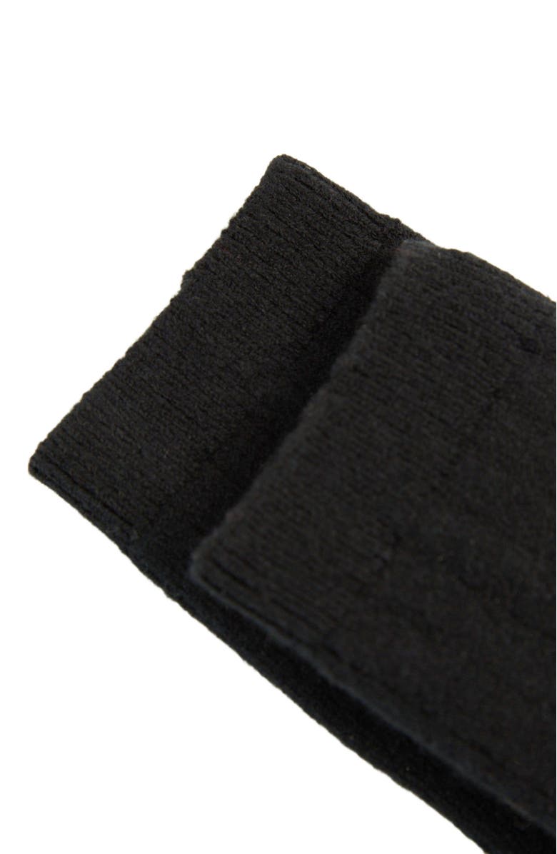 Gobi Cashmere Trim Knit Bed Socks, Alternate, color, Black