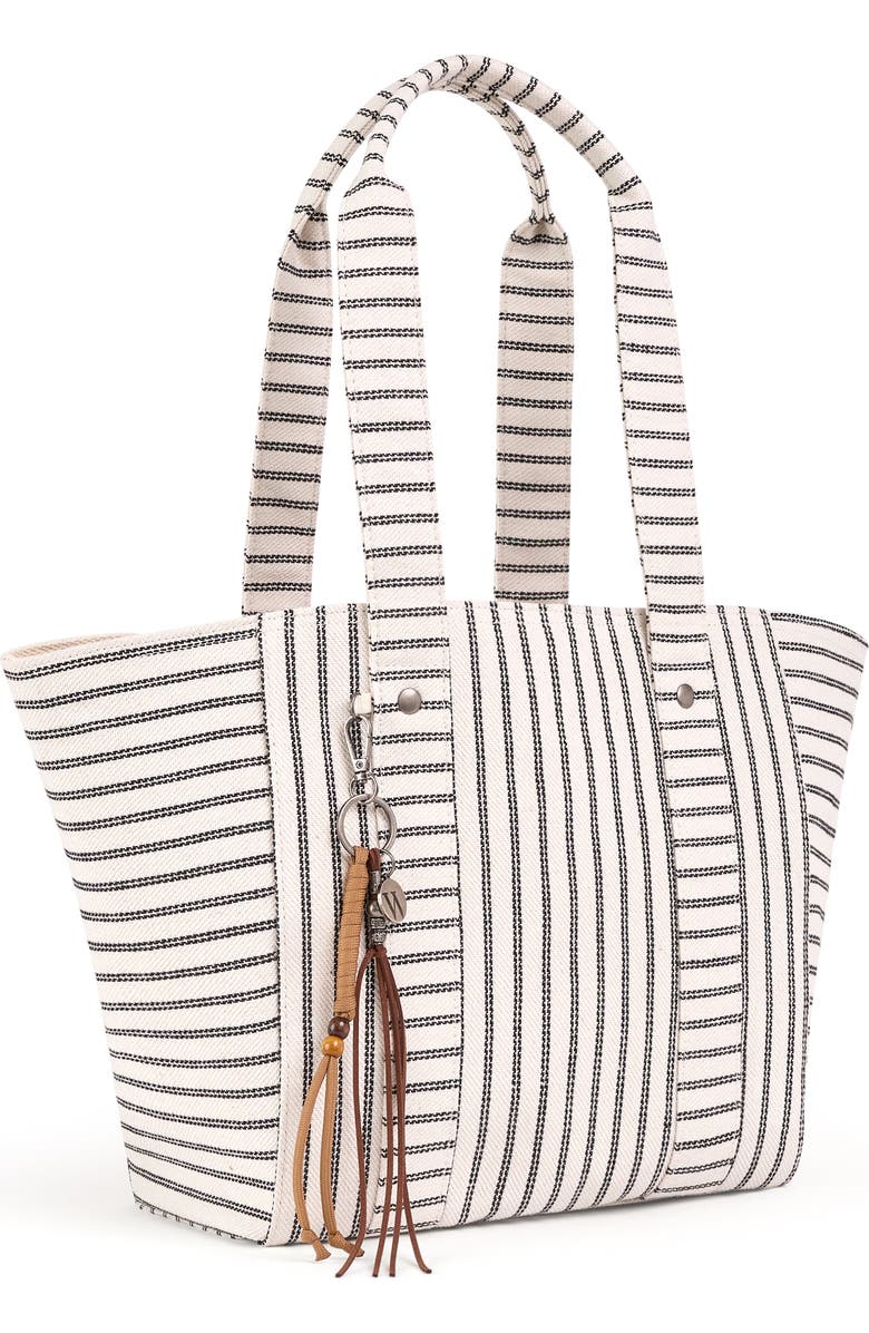 WILT Clothing Byron Medium Beach Tote, Alternate, color, Bone Black Stripe