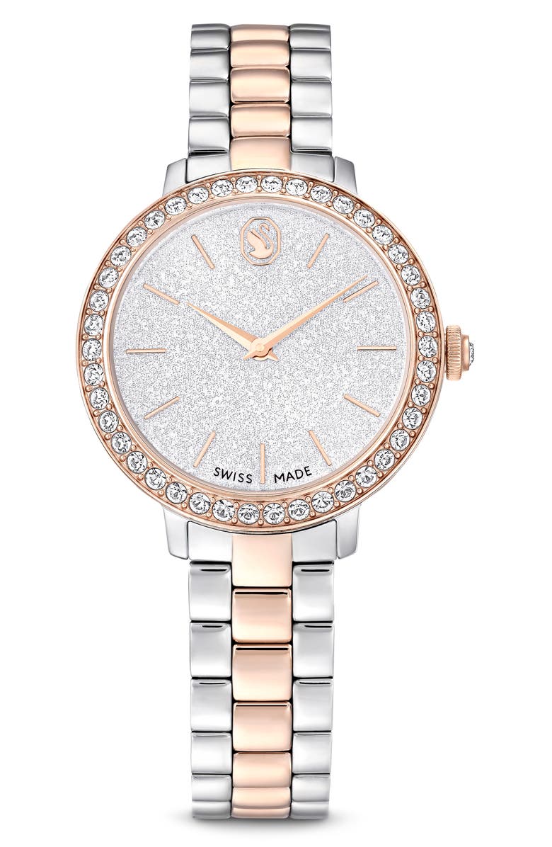 Swarovski Matrix Bracelet Watch, 30mm, Main, color, Silver/Gold