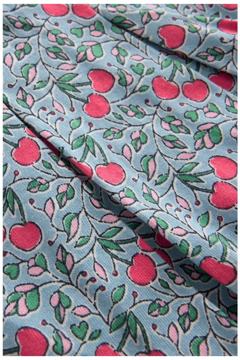 Kids' Pleated Cotton Jersey Skort, Alternate, color, BLUE CHERRIES