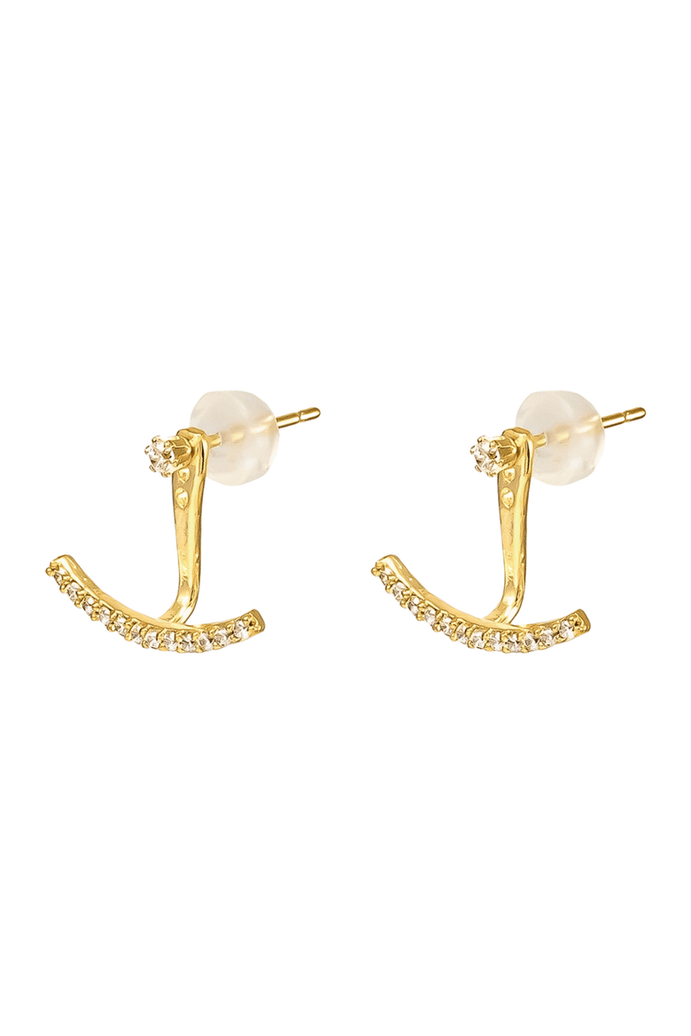 18k Gold Plated Anchor Earring Jackets Gift Idea, Alternate, color, Gold