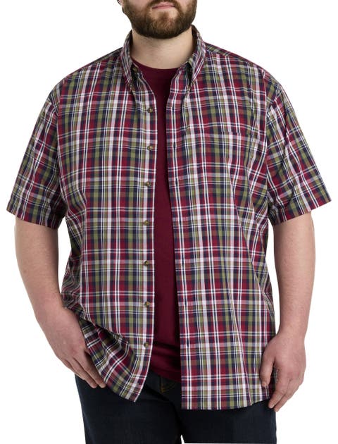 Big & Tall Easy-Care Medium Plaid Sport Shirt