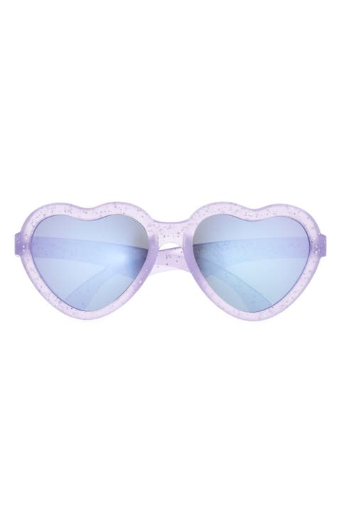 Kids' Mirrored Shimmer Heart Sunglasses