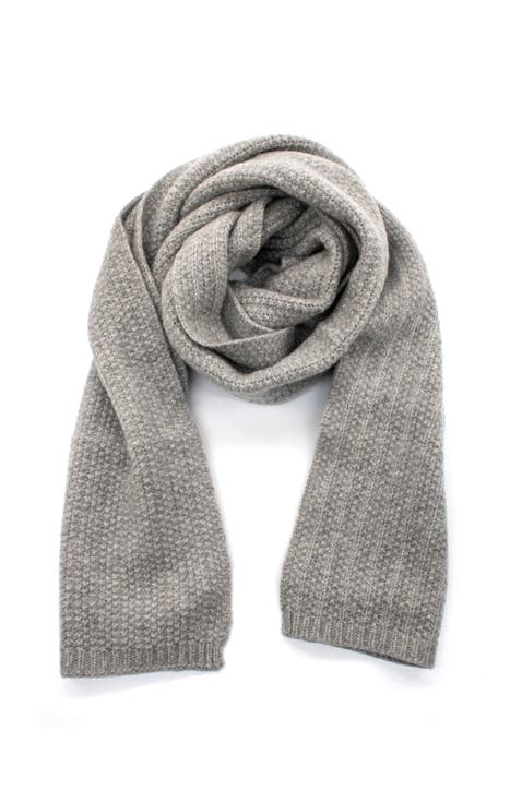 Cashmere chunky scarf in fancy stitch