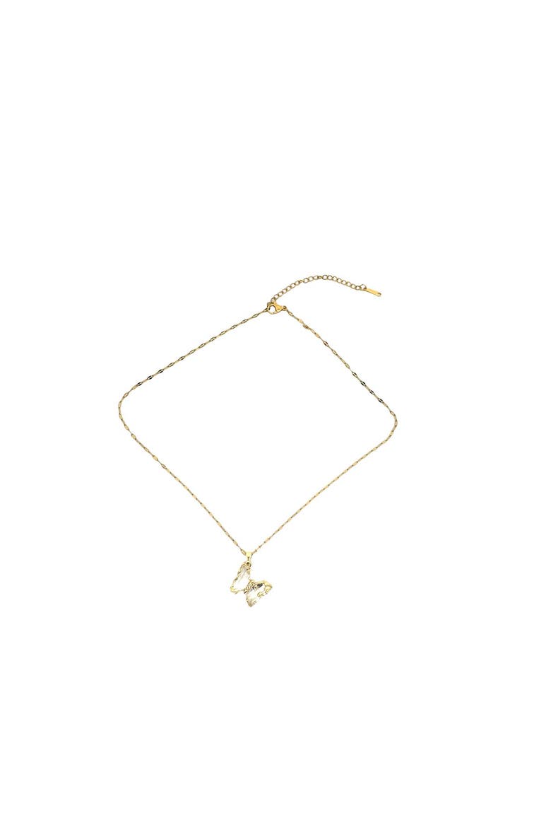 Butterfly Crystal Pendant Necklace, Alternate, color, Yellow