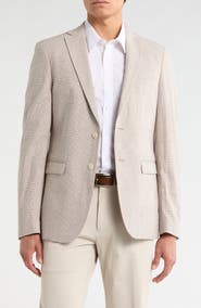 John Varvatos Star USA Plaid Linen & Cotton Sport Coat