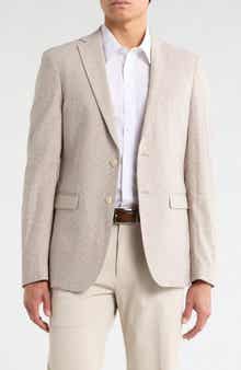 John Varvatos Star USA Plaid Linen & Cotton Sport Coat