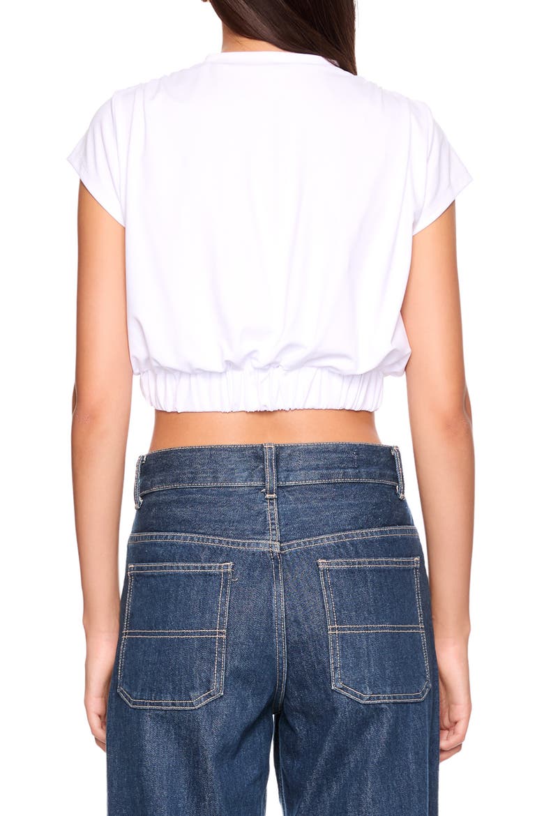 Gathered Hem Cropped T-Shirt, Alternate, color, SUGAR
