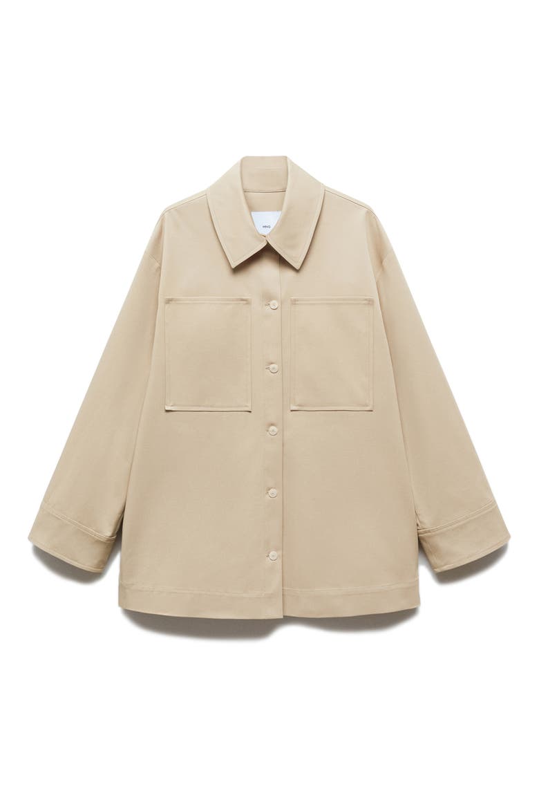 Oversize Cotton Overshirt, Alternate, color, BEIGE