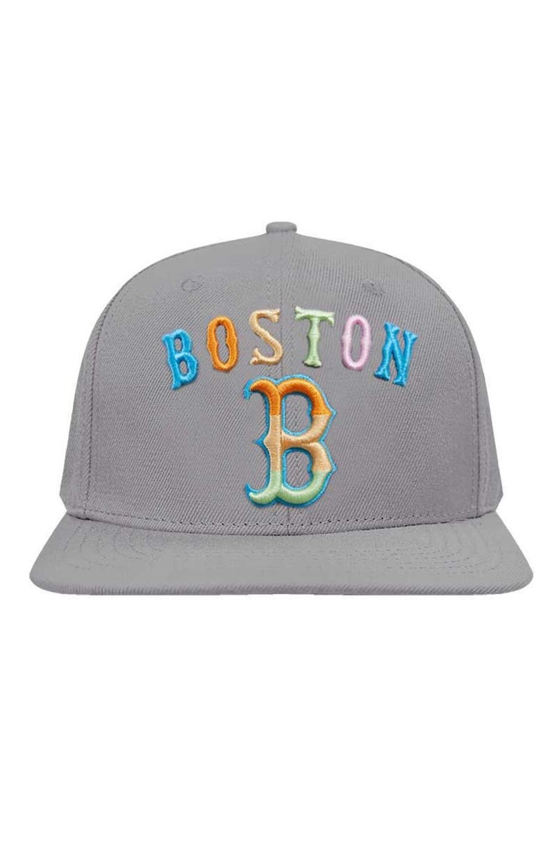 PRO STANDARD Men's Pro Standard Gray Boston Red Sox Washed Neon Snapback Hat, Alternate, color, Gray