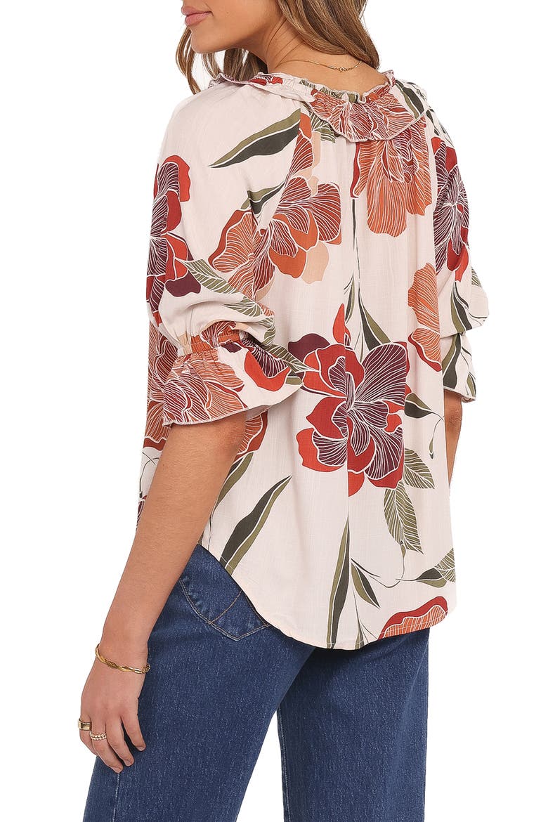Bertha Floral Button-Up Top, Alternate, color, FALL FLORAL