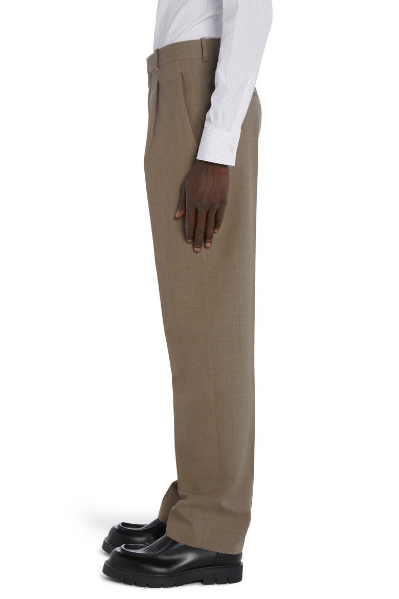 Pleated Multicolor Wool Twill Dress Pants, Alternate, color, GREY/ OCHRE MELANGE