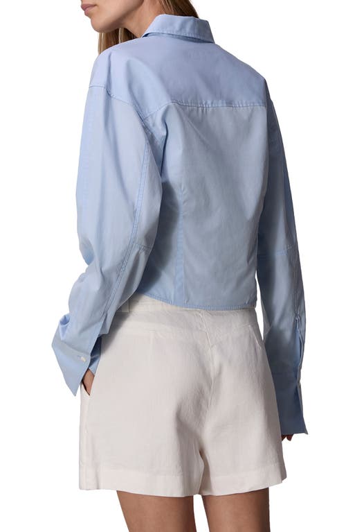 Rag & Bone Claudia Crop Button-up Shirt In Light Blue