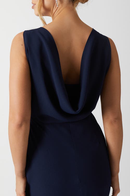 Coast Cowl Back Maxi Bridesmaid Dress In Blue