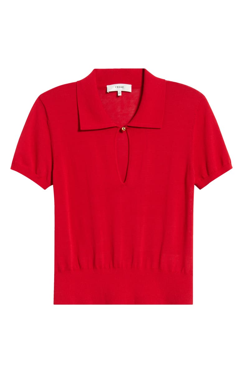 FRAME The Keyhole Polo, Alternate, color, Bright Raspberry