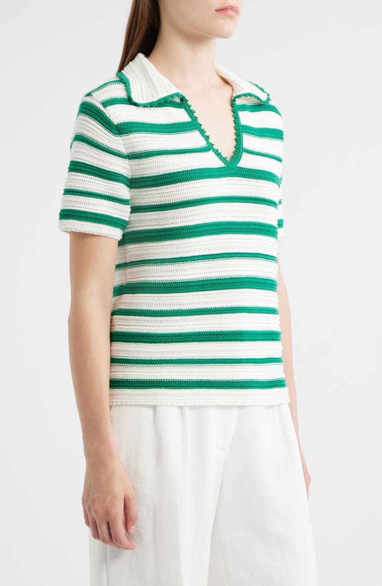 Elie Tahari Harlow Stripe Polo Sweater, Alternate, color,