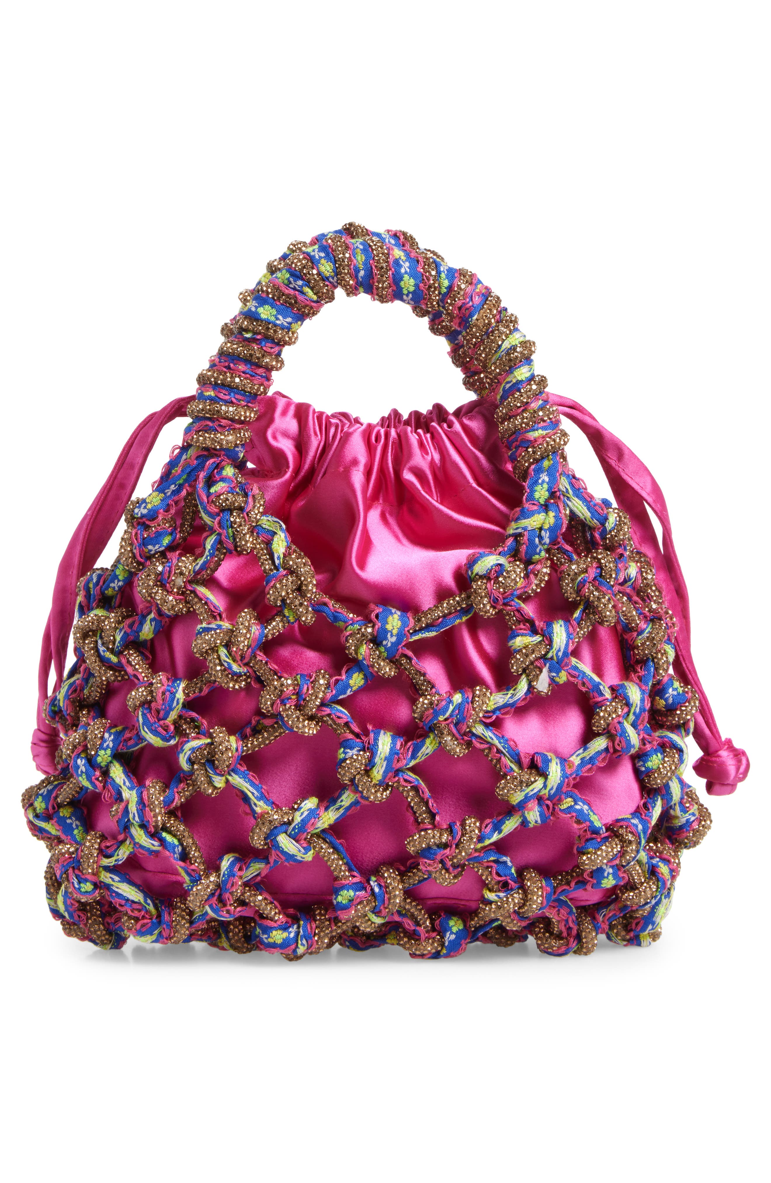 Kurt Geiger London Small Macramé Crystal Handbag, Alternate, color, 