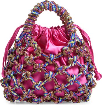 Small Macramé Crystal Handbag