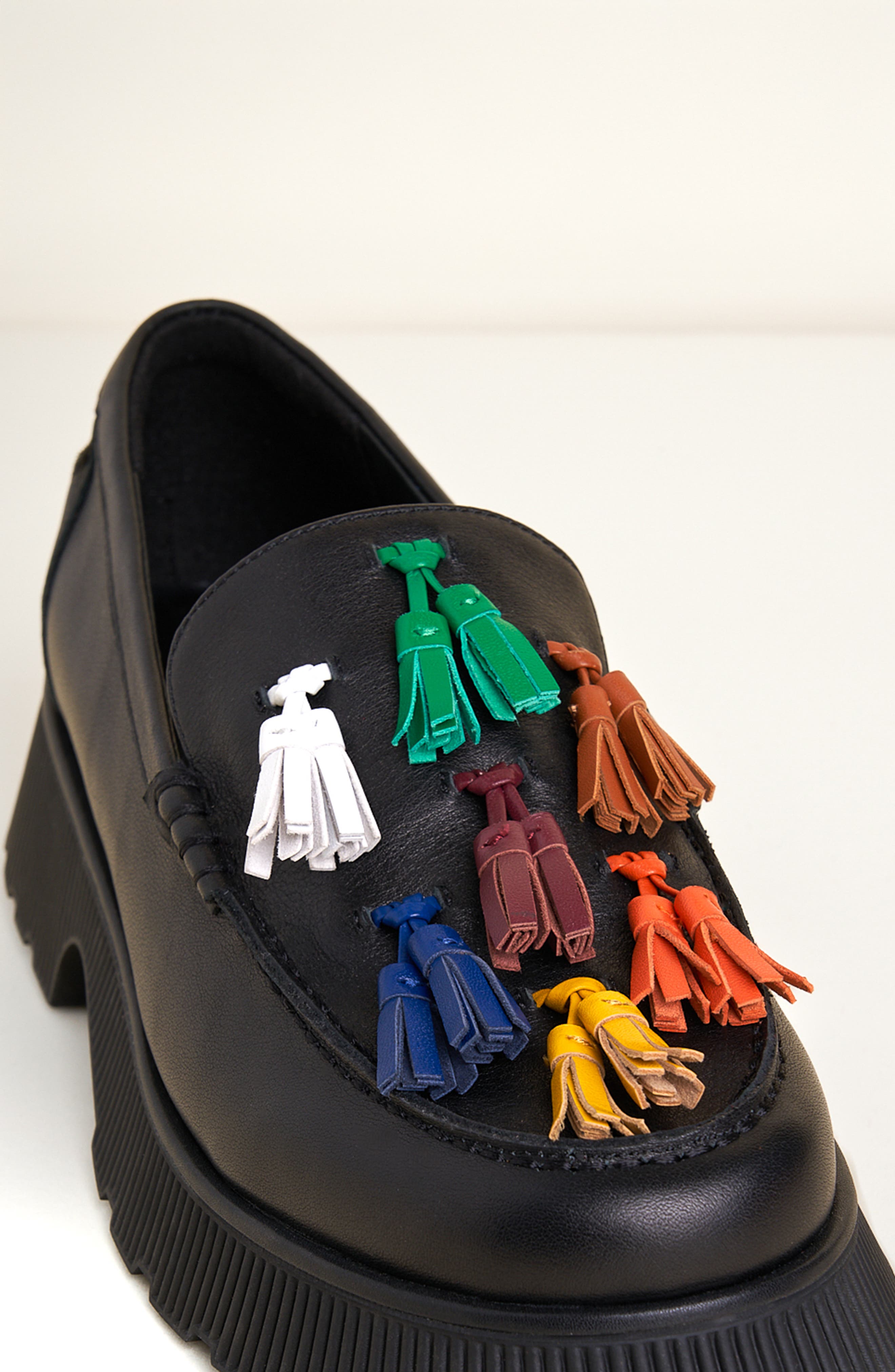 Charlotte Stone Chandler Tasseled Lug Sole Loafer, Alternate, color, 