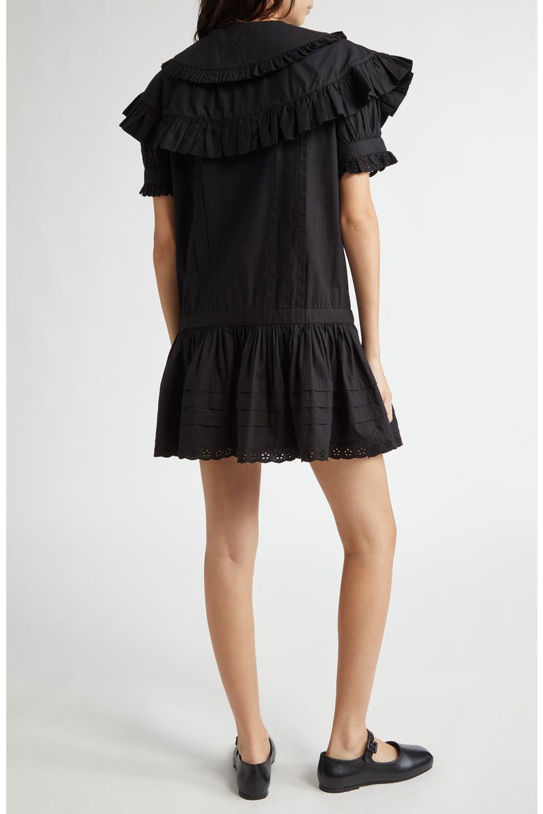 Toki Drop Waist Cotton Minidress, Alternate, color, BLACK